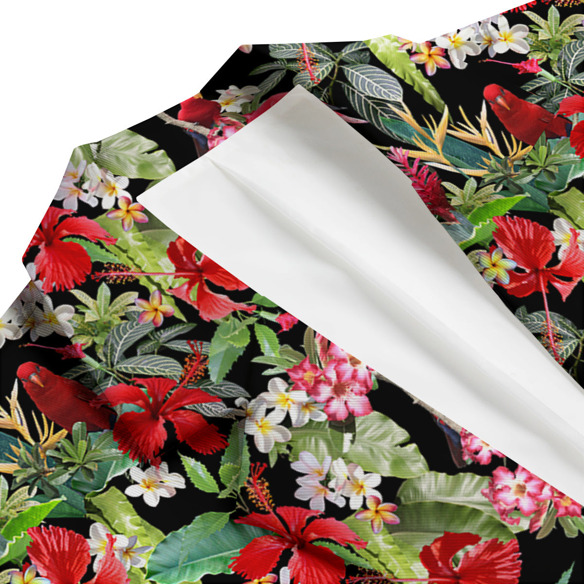 Parrot Hawaiian Tropical Print Pattern Men's Blazer-grizzshop
