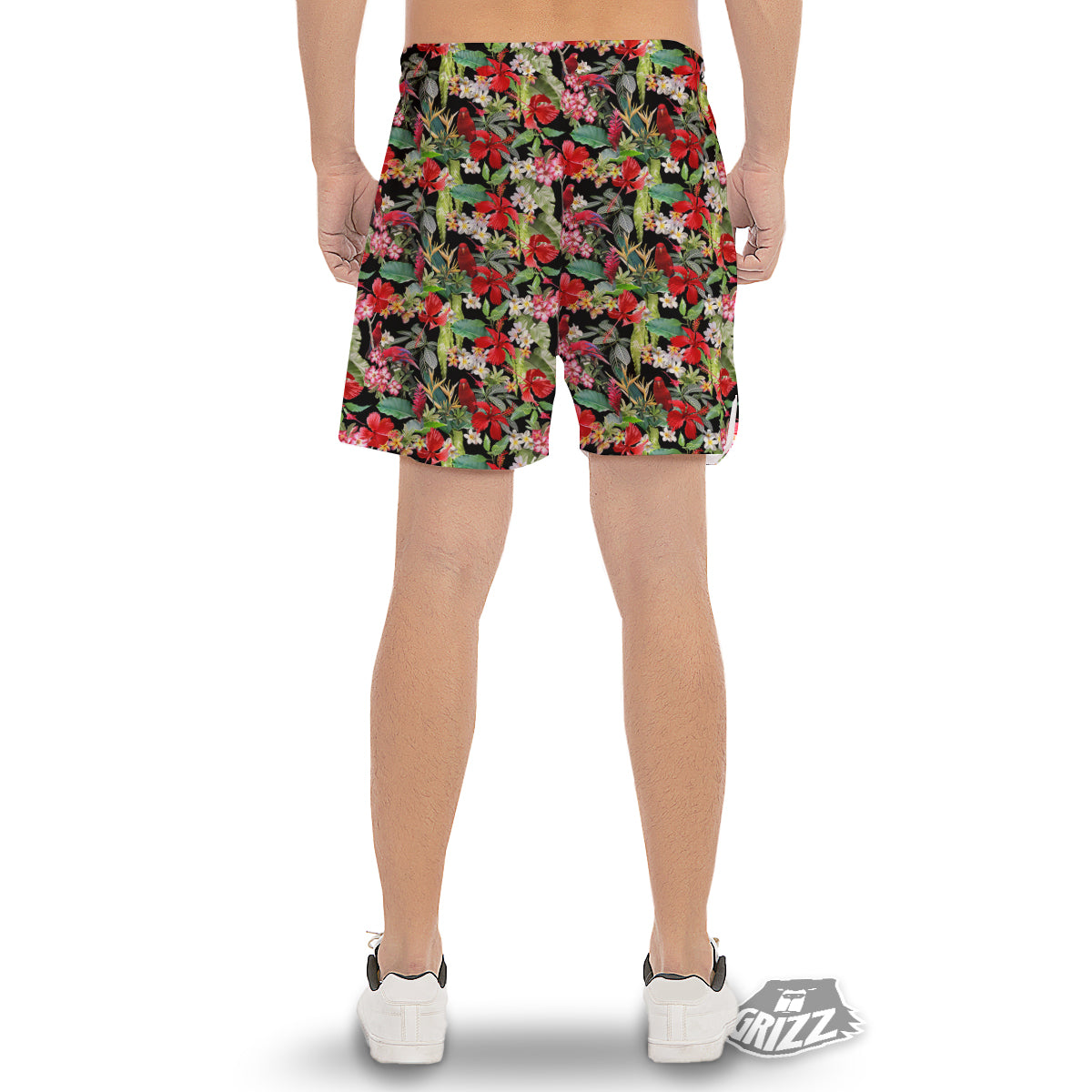 Parrot Hawaiian Tropical Print Pattern Men's Gym Shorts-grizzshop