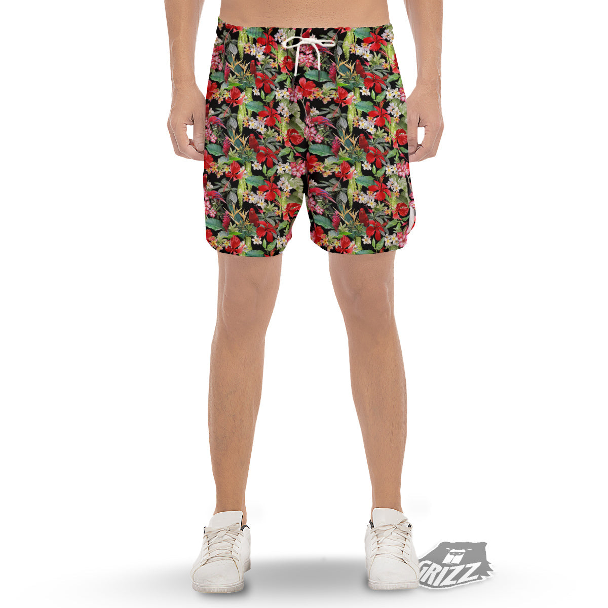 Parrot Hawaiian Tropical Print Pattern Men's Gym Shorts-grizzshop