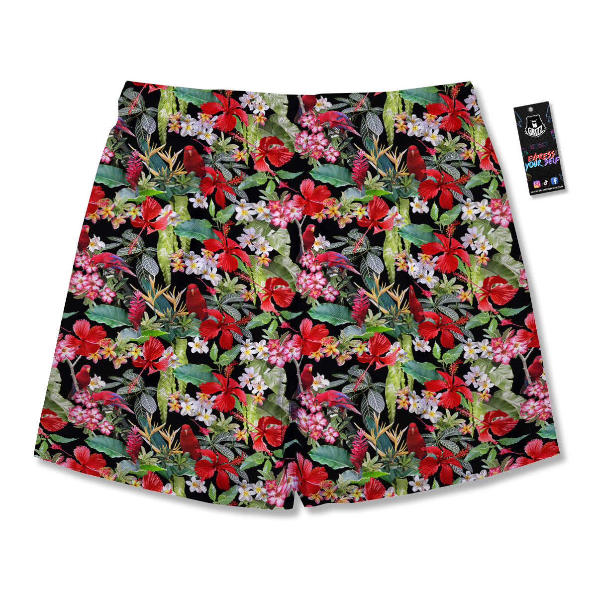 Parrot Hawaiian Tropical Print Pattern Men's Running Shorts-grizzshop