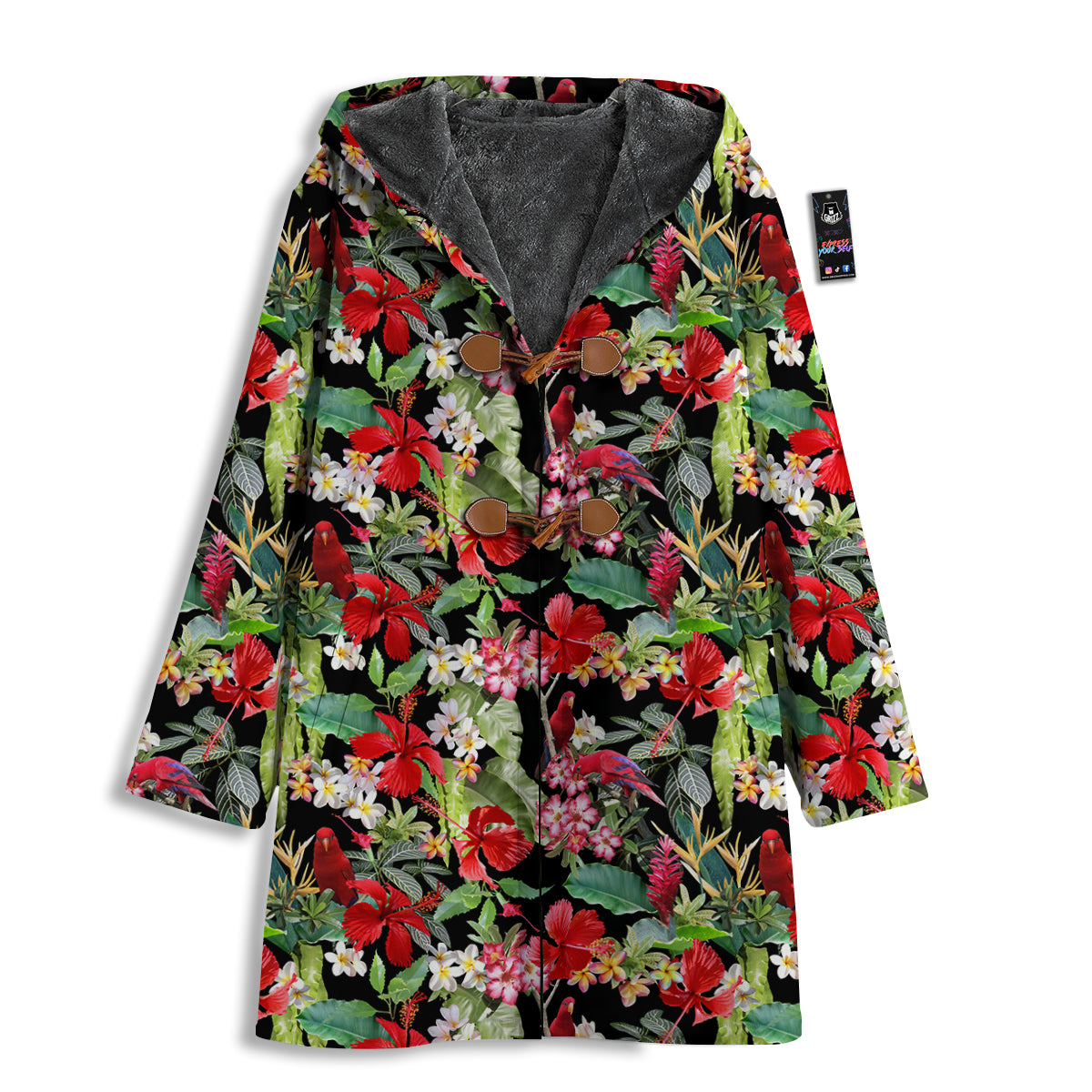Parrot Hawaiian Tropical Print Pattern Men's Windbreaker Jacket-grizzshop