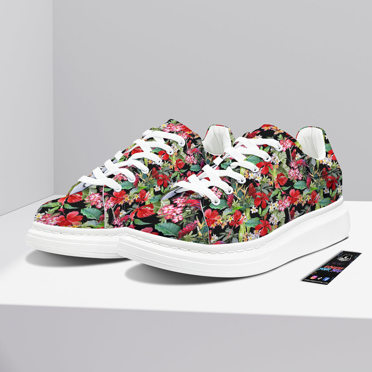 Parrot Hawaiian Tropical Print Pattern Platform Shoes-grizzshop