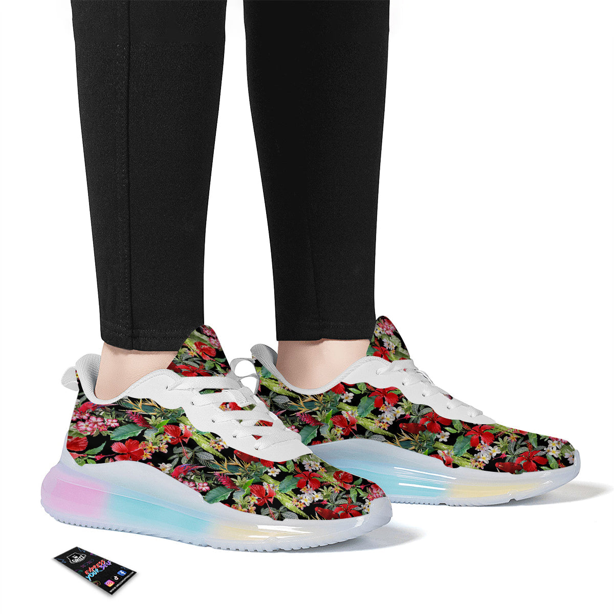 Parrot Hawaiian Tropical Print Pattern Running Sneakers-grizzshop