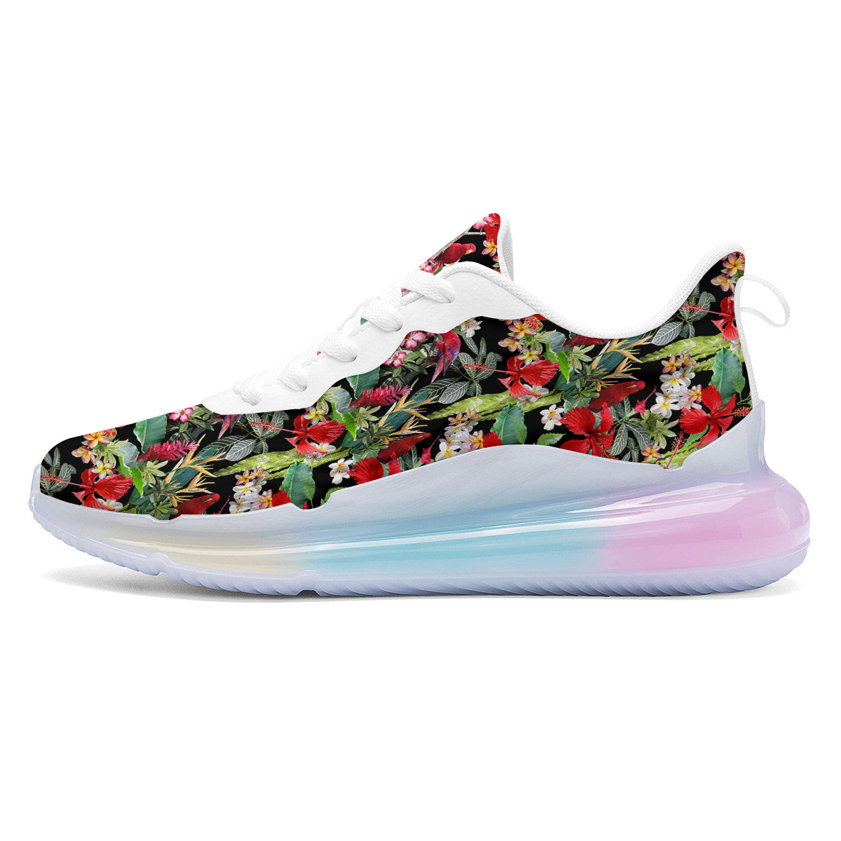 Parrot Hawaiian Tropical Print Pattern Running Sneakers-grizzshop