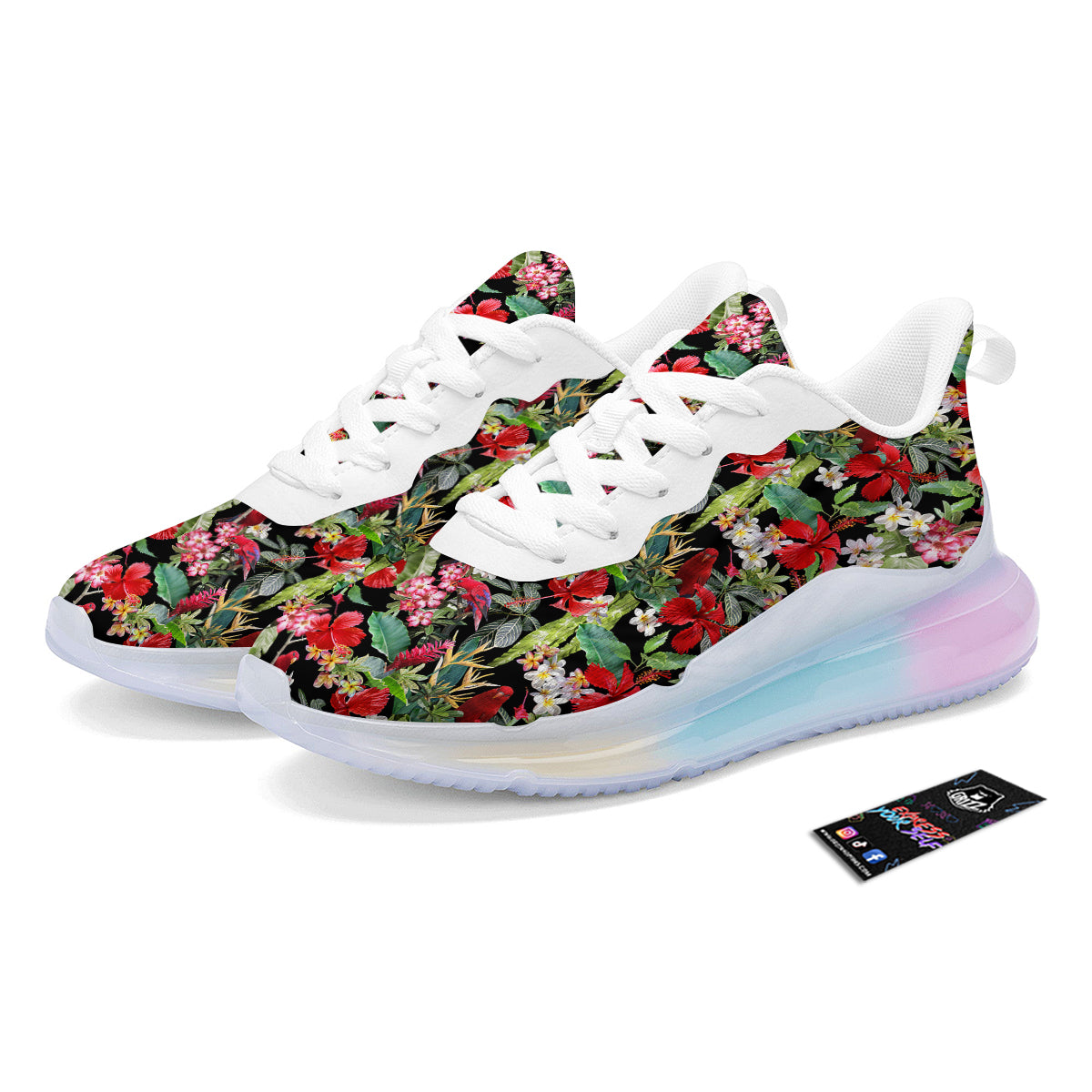 Parrot Hawaiian Tropical Print Pattern Running Sneakers-grizzshop