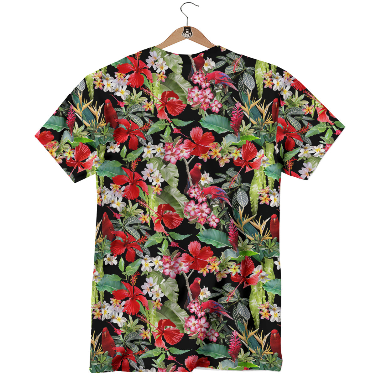Parrot Hawaiian Tropical Print Pattern T-Shirt-grizzshop