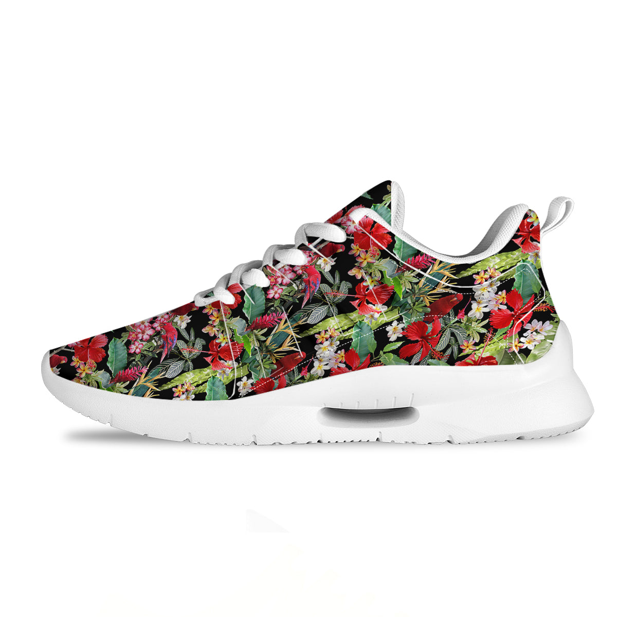 Parrot Hawaiian Tropical Print Pattern Tennis Shoes-grizzshop