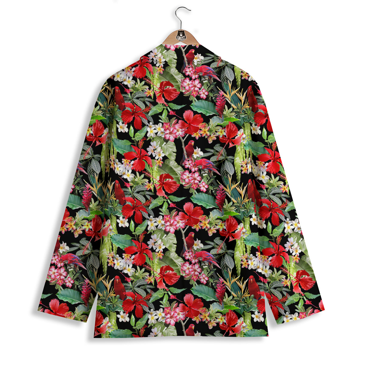 Parrot Hawaiian Tropical Print Pattern Women's Blazer-grizzshop