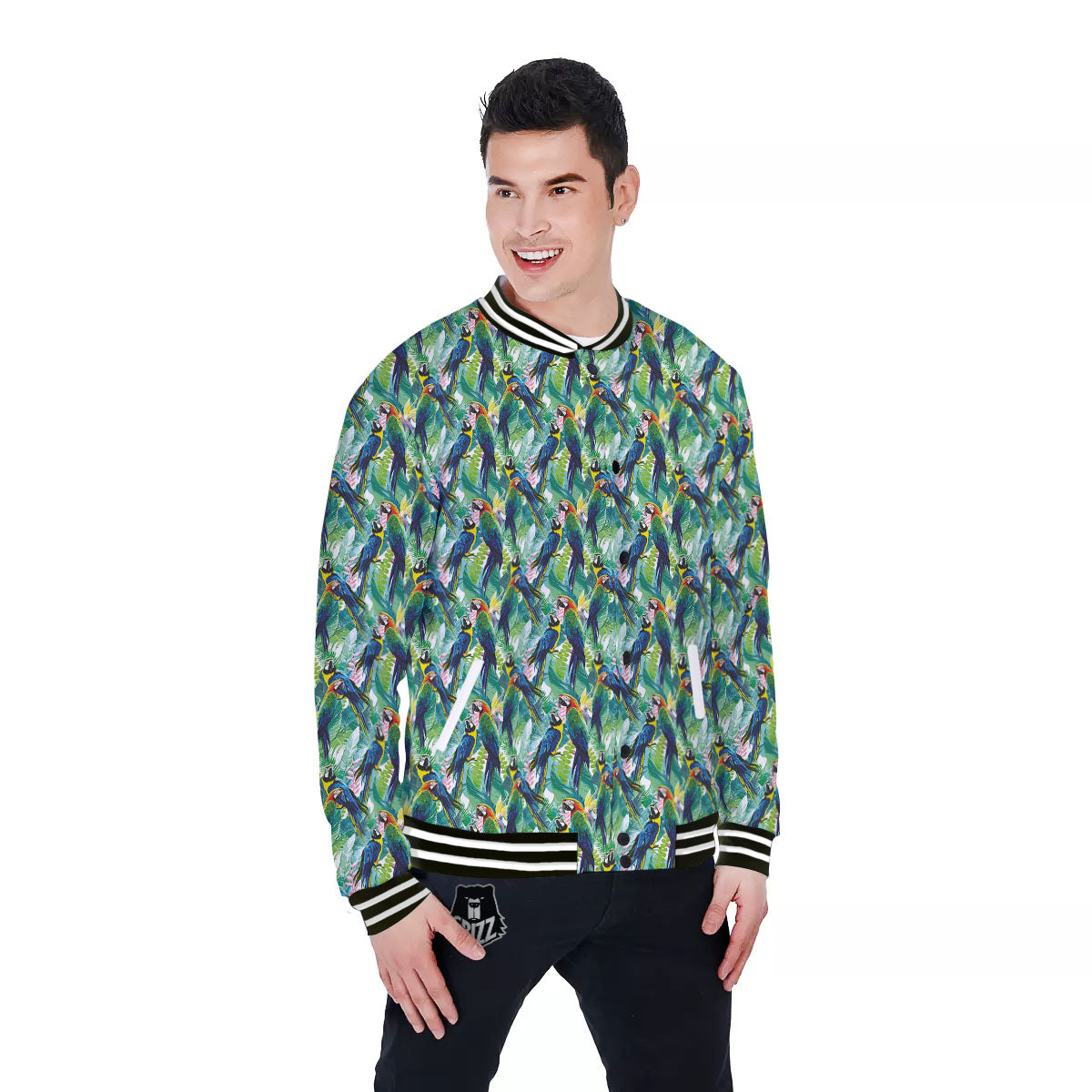 Parrot Macaw Print Pattern Baseball Jacket-grizzshop