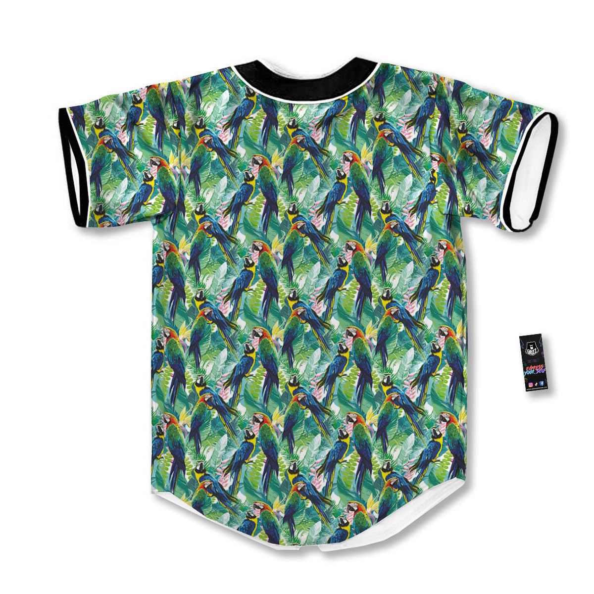 Parrot Macaw Print Pattern Baseball Jersey-grizzshop