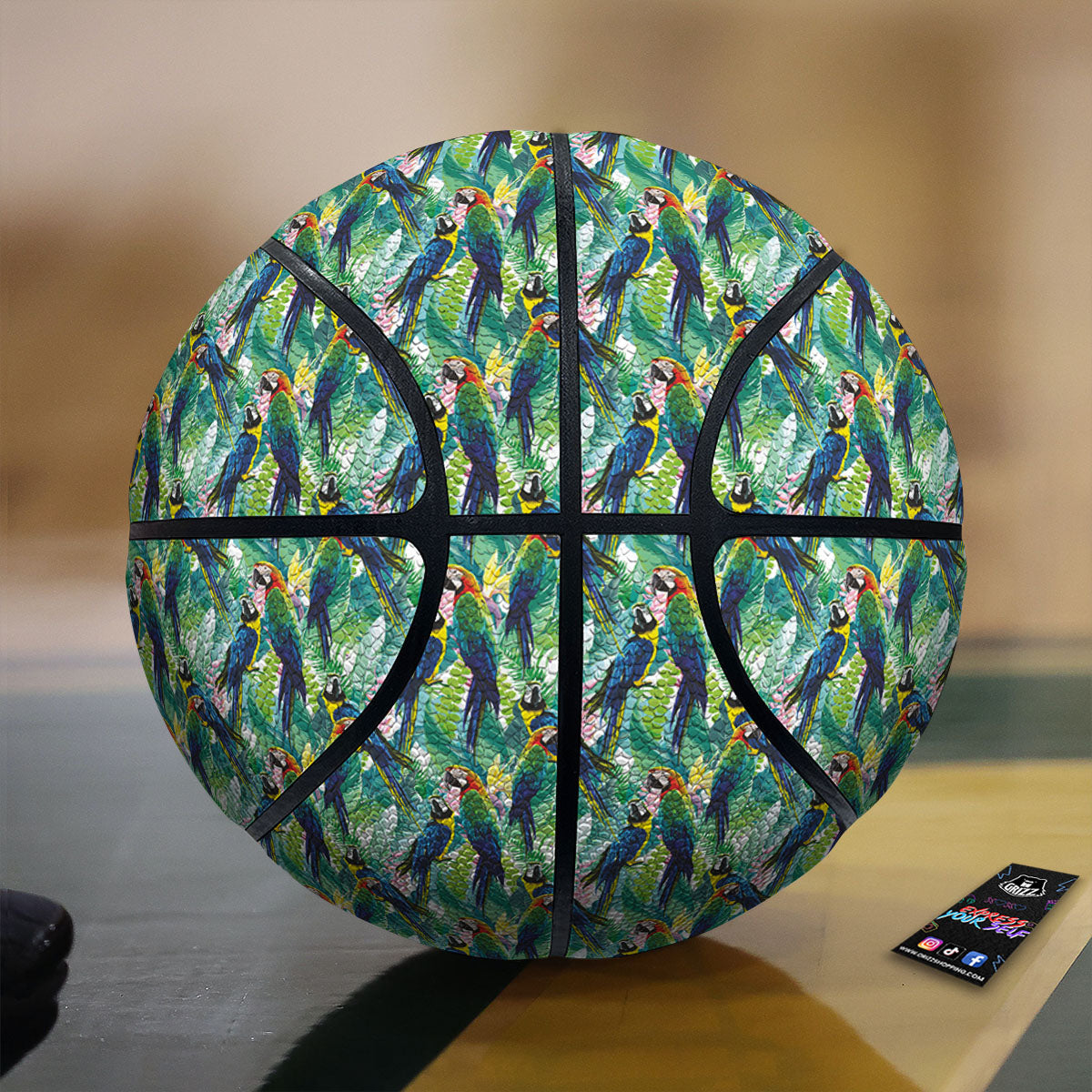 Parrot Macaw Print Pattern Basketball-grizzshop