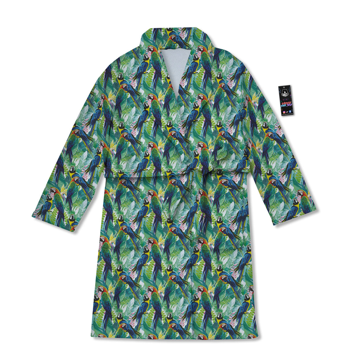 Parrot Macaw Print Pattern Bathrobe-grizzshop