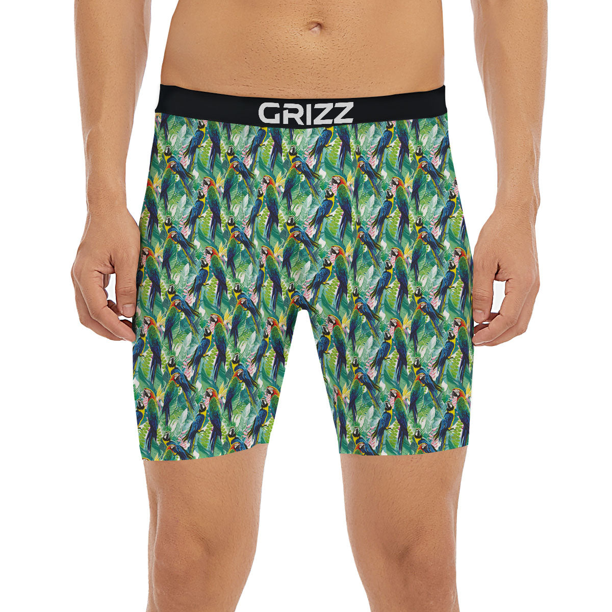 Parrot Macaw Print Pattern Boxer Briefs-grizzshop