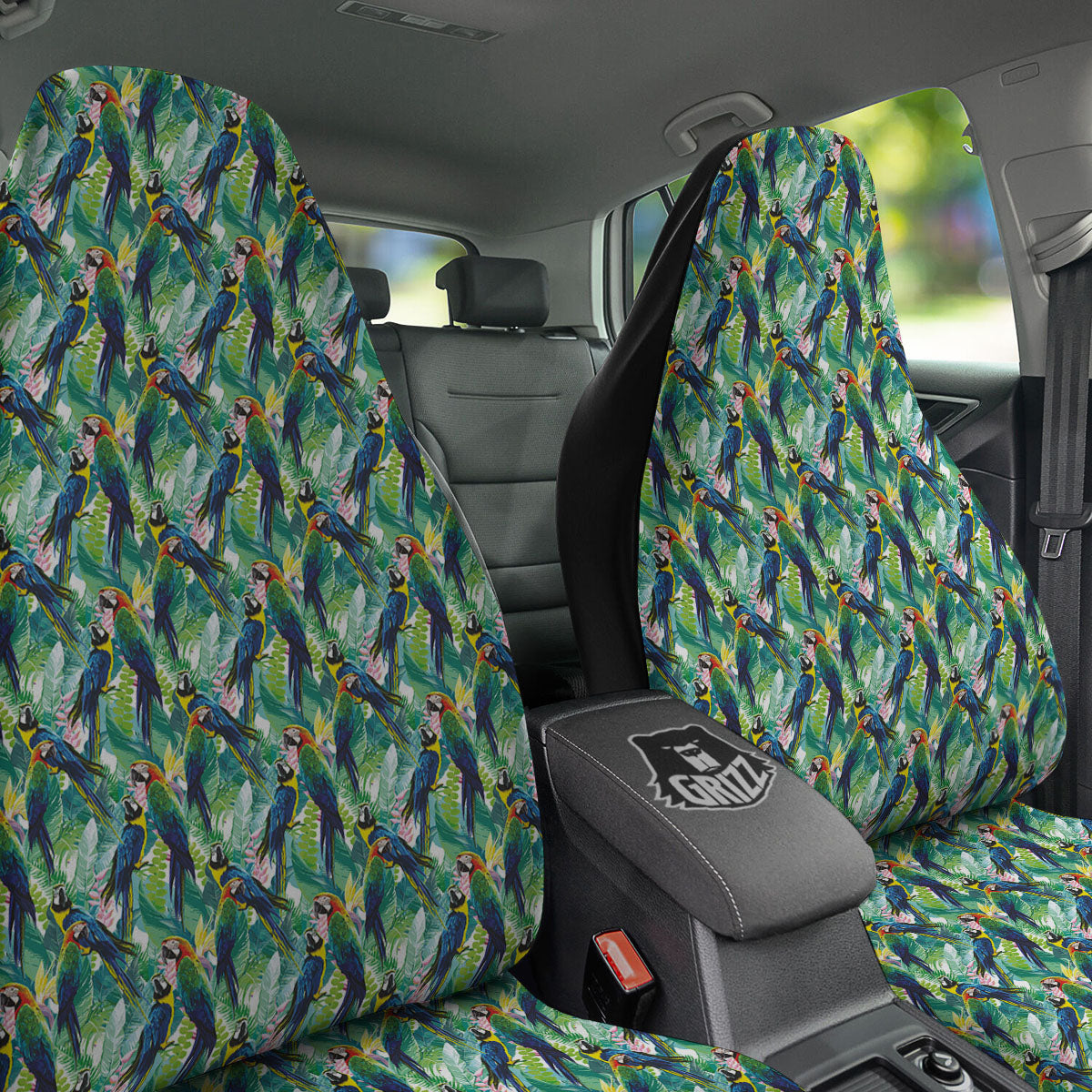 Parrot Macaw Print Pattern Car Seat Covers-grizzshop