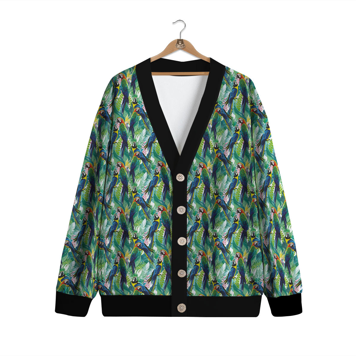 Parrot Macaw Print Pattern Cardigan-grizzshop