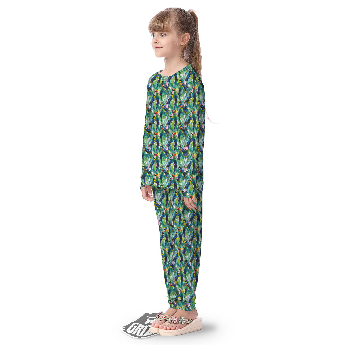Parrot Macaw Print Pattern Kid's Pajamas-grizzshop