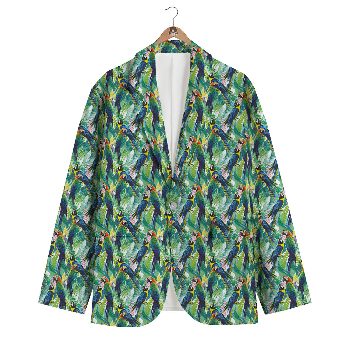 Parrot Macaw Print Pattern Men's Blazer-grizzshop