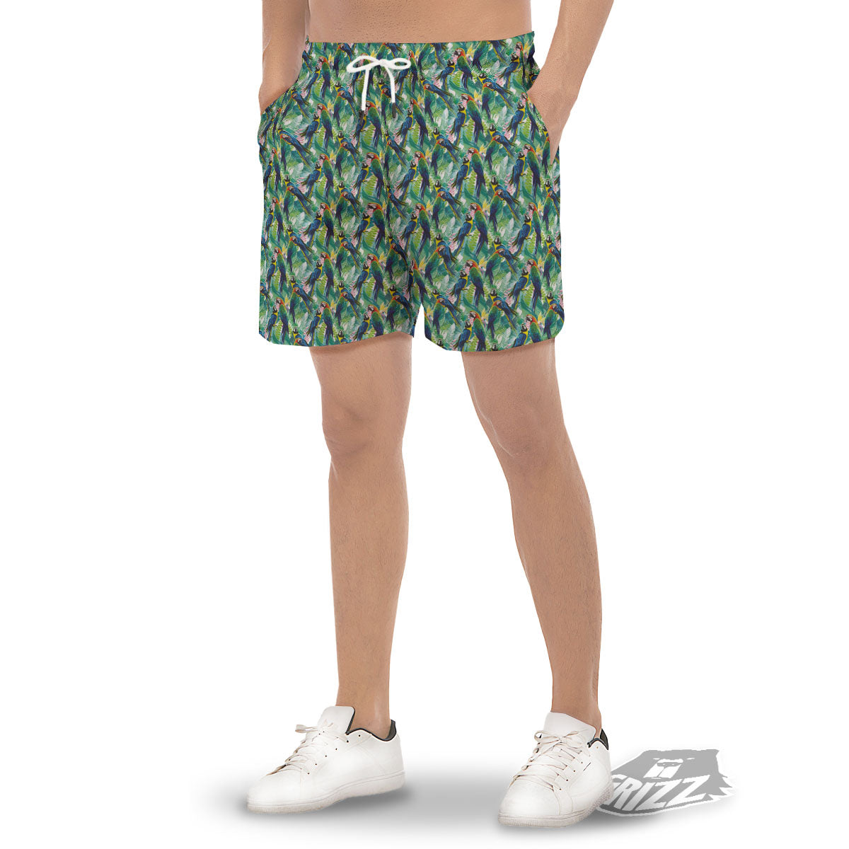 Parrot Macaw Print Pattern Men's Gym Shorts-grizzshop