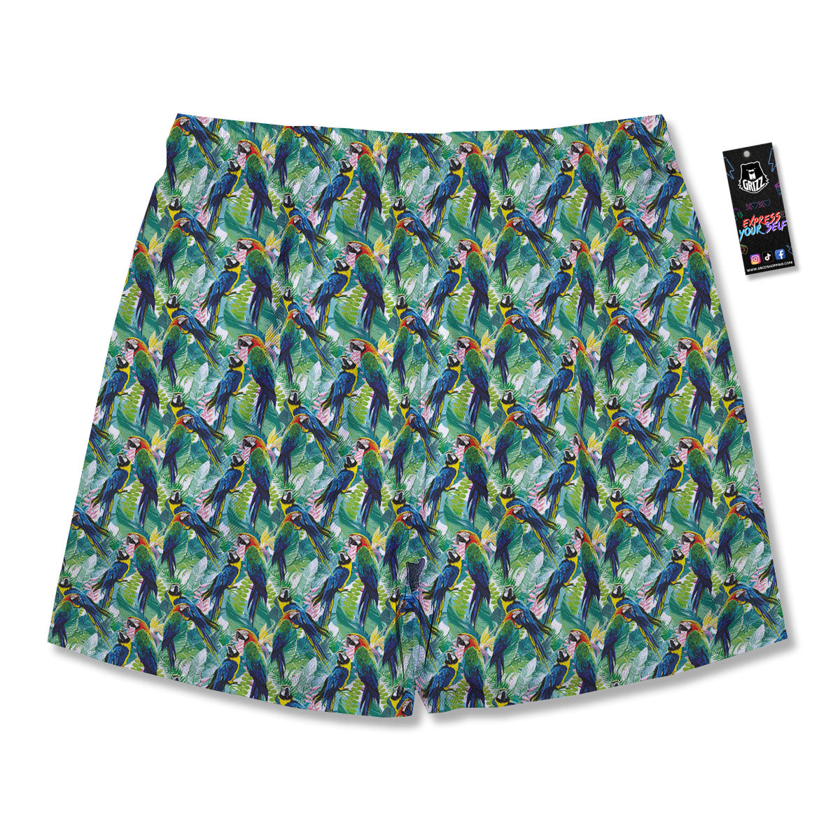 Parrot Macaw Print Pattern Men's Running Shorts-grizzshop