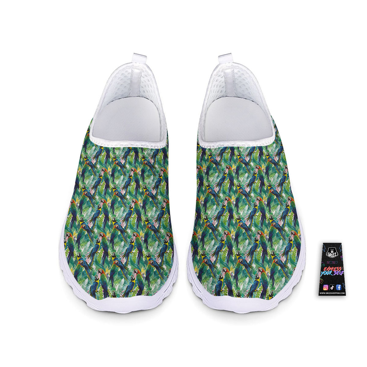 Parrot Macaw Print Pattern Nurse Shoes-grizzshop