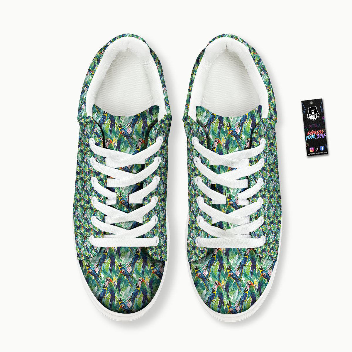 Parrot Macaw Print Pattern Platform Shoes-grizzshop