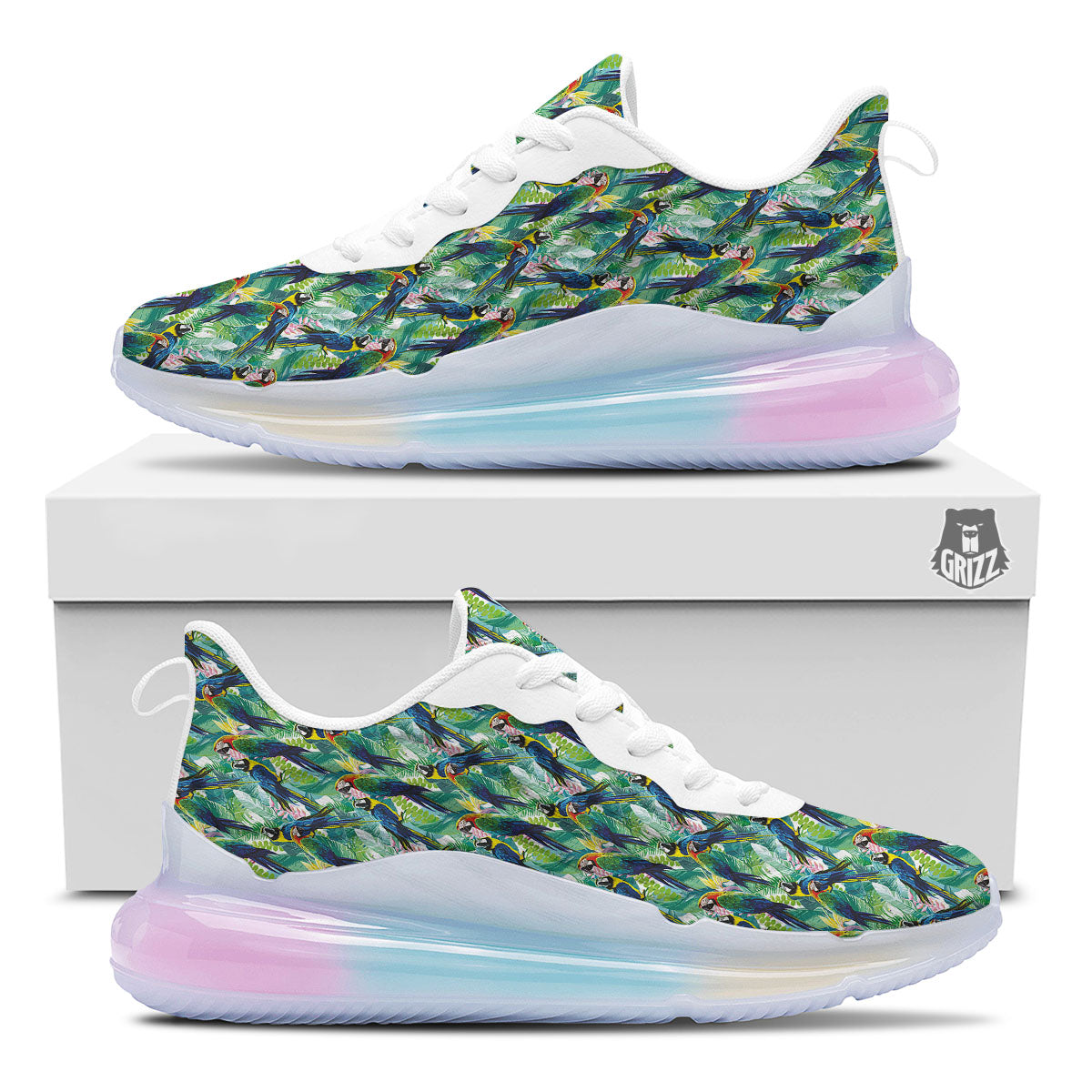Parrot Macaw Print Pattern Running Sneakers-grizzshop