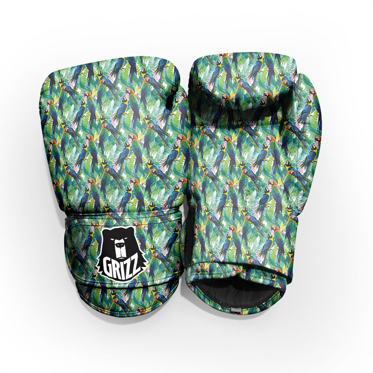 Parrot Macaw Print Pattern Pro Boxing Glove
