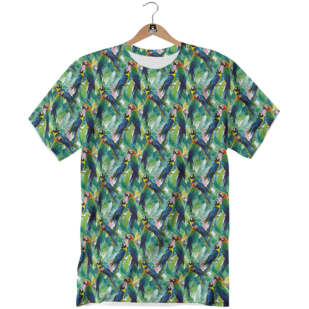 Parrot Macaw Print Pattern T-Shirt-grizzshop