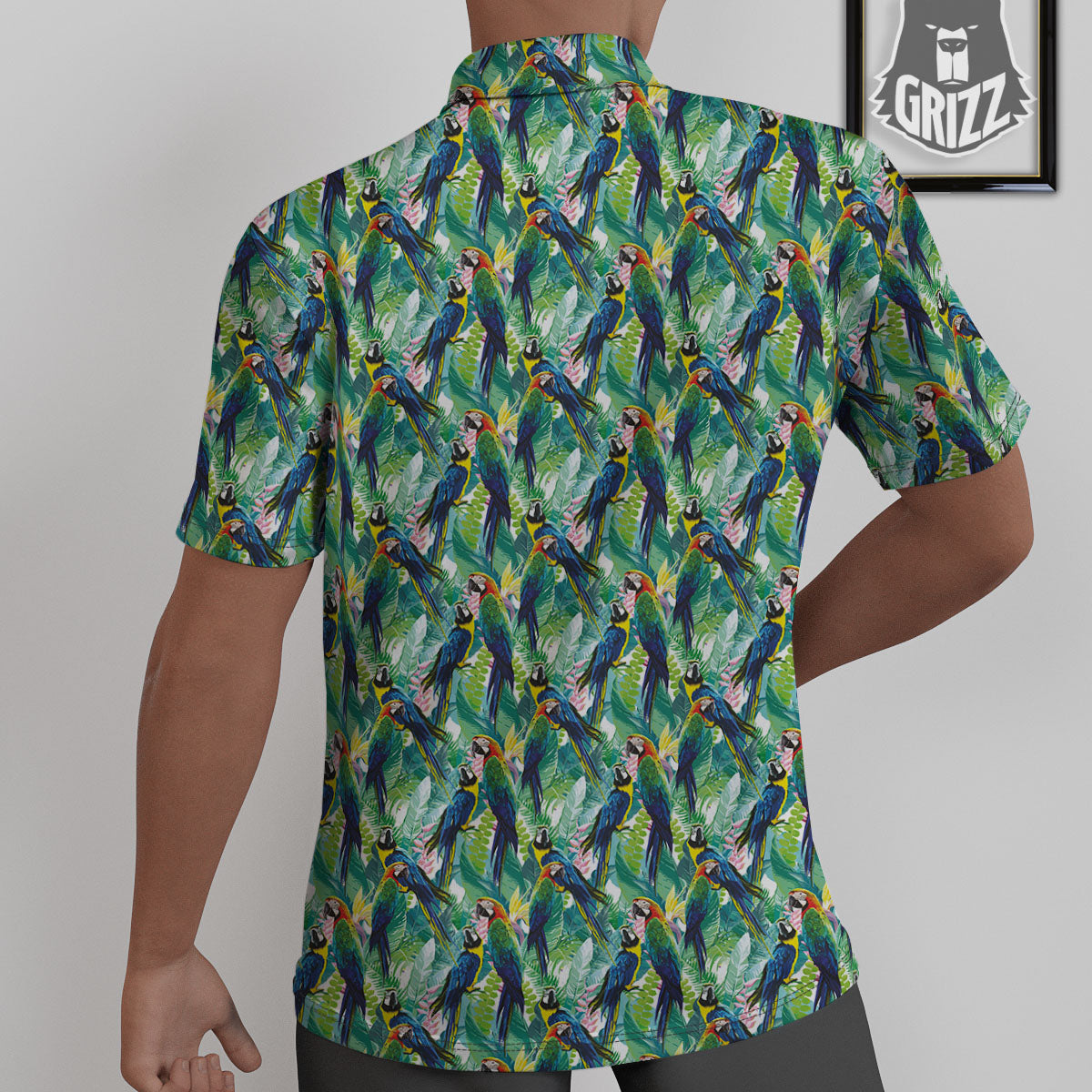 Parrot Macaw Print Pattern Untucked Shirts-grizzshop