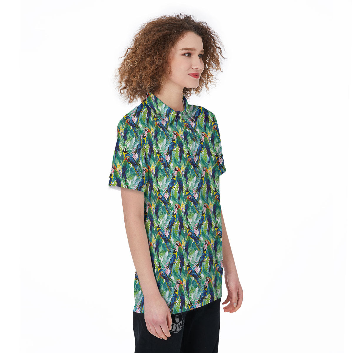 Parrot Macaw Print Pattern Women's Golf Shirts-grizzshop