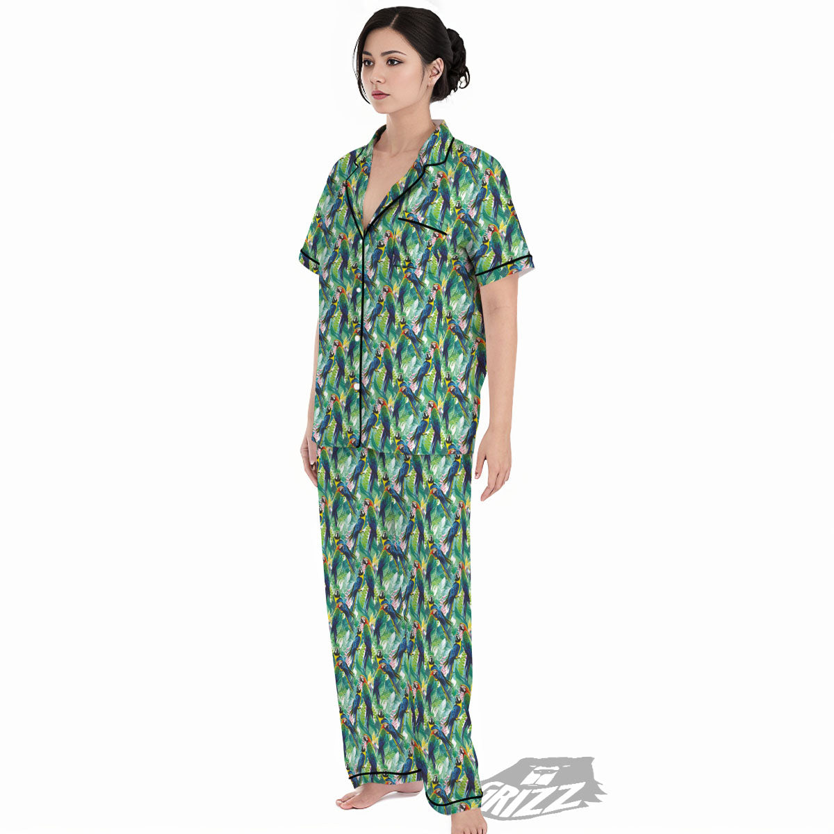 Parrot Macaw Print Pattern Women's Pajamas Set-grizzshop