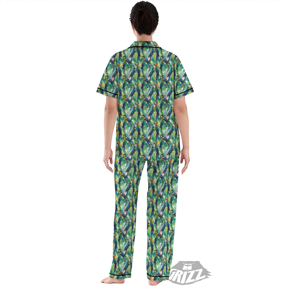 Parrot Macaw Print Pattern Women's Pajamas Set-grizzshop