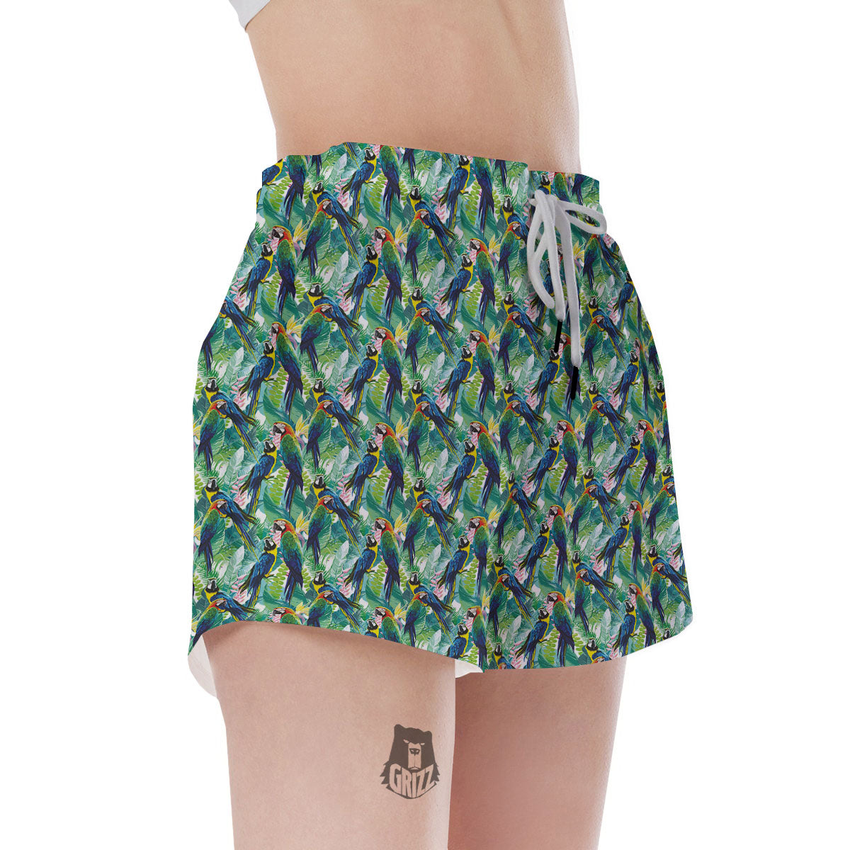 Parrot Macaw Print Pattern Women's Shorts-grizzshop