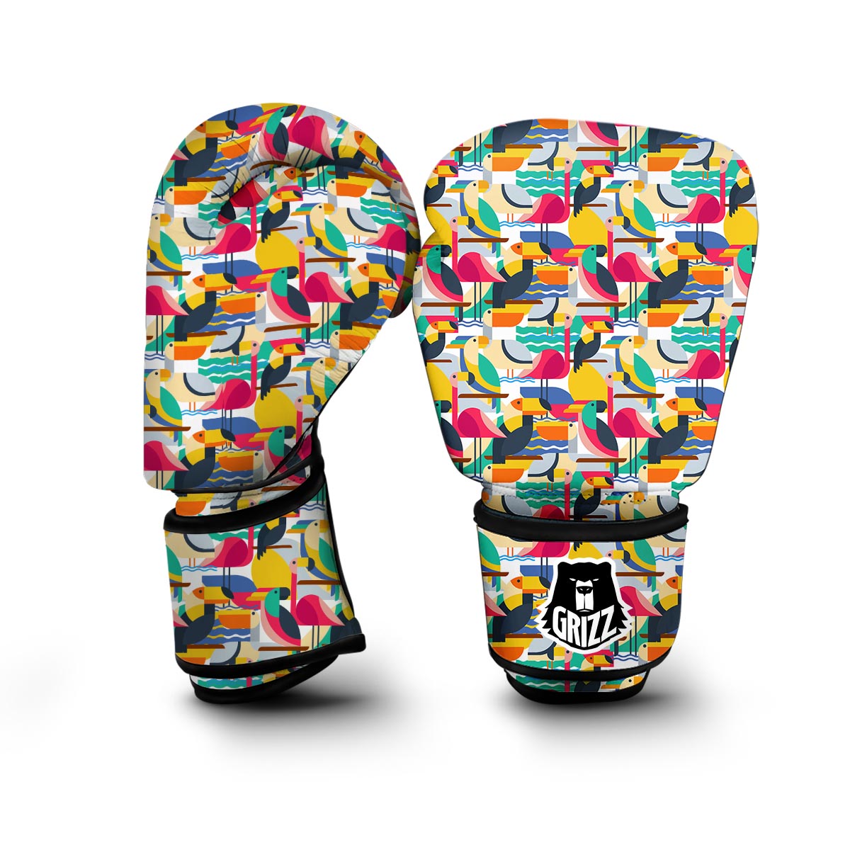 Parrot Pattern Print Boxing Gloves-grizzshop