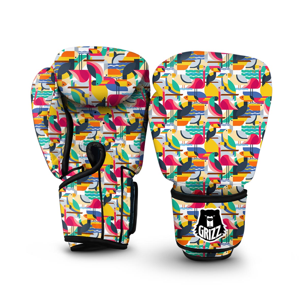 Parrot Pattern Print Boxing Gloves-grizzshop