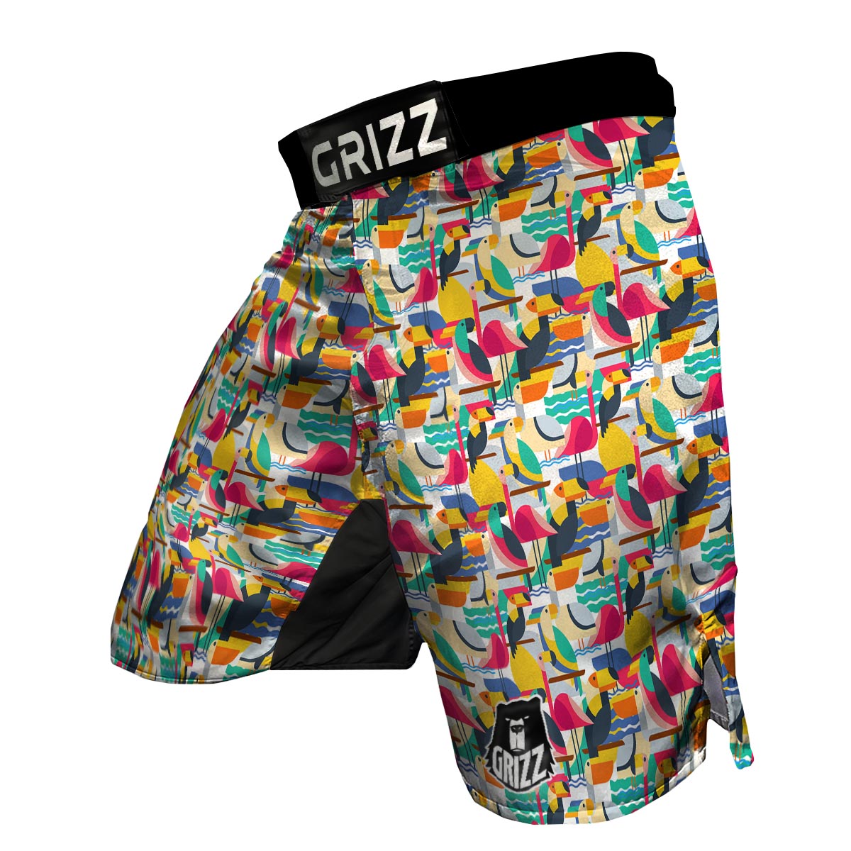 Parrot Pattern Print MMA Shorts-grizzshop