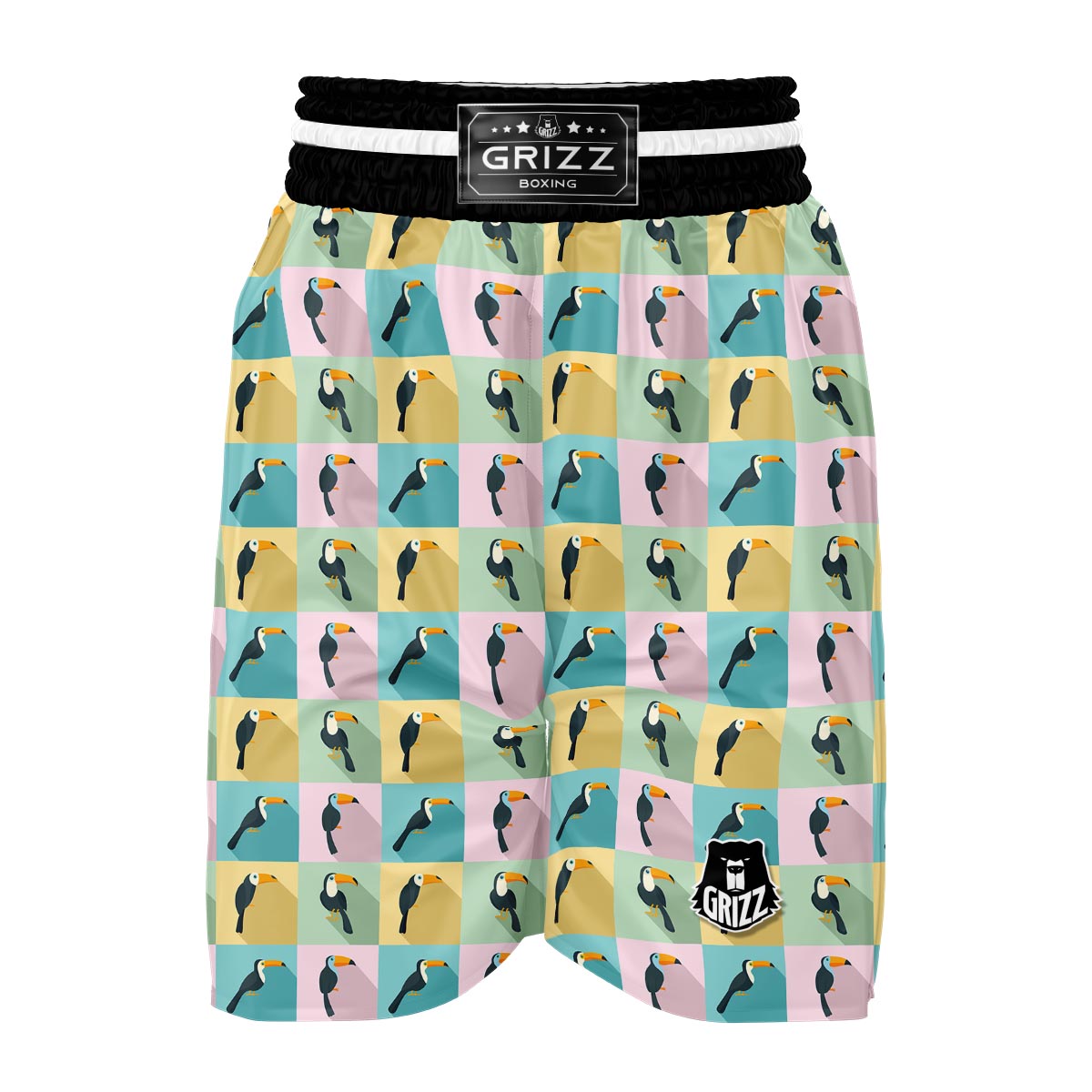 Parrot Print Pattern Boxing Shorts-grizzshop