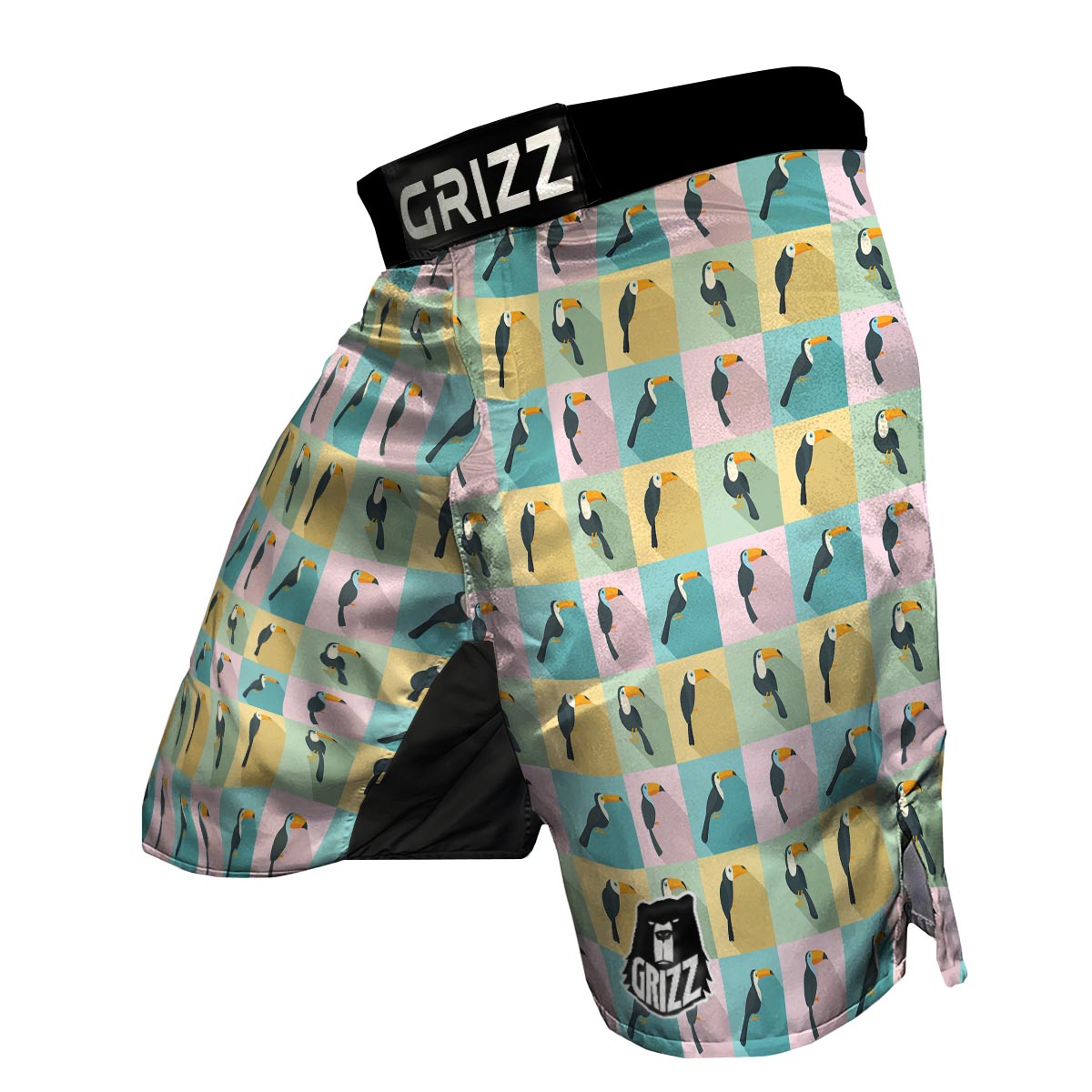 Parrot Print Pattern MMA Shorts-grizzshop