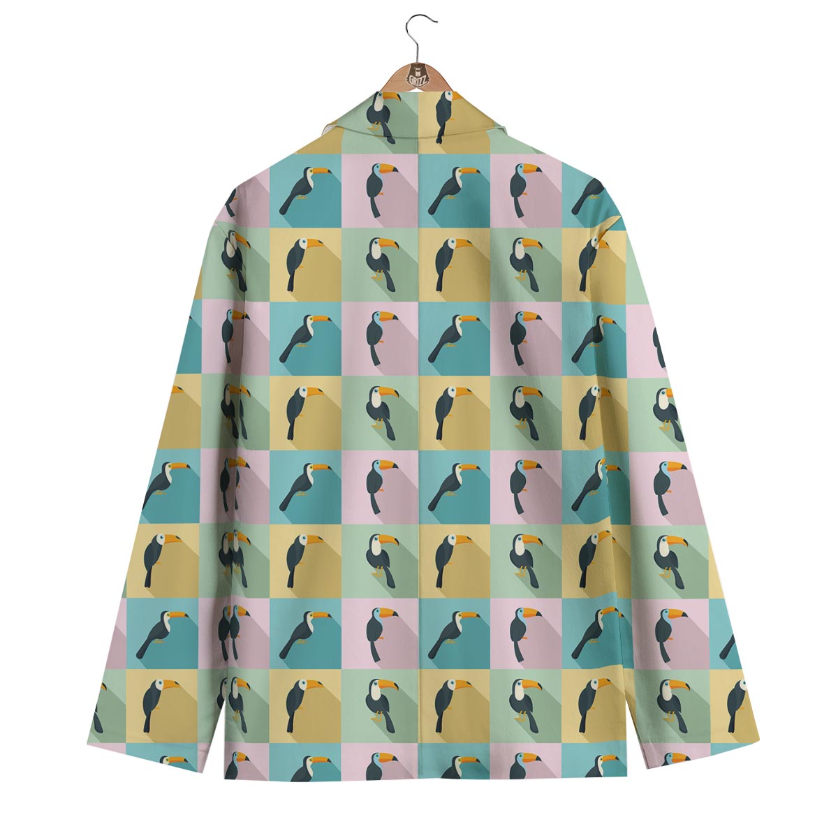 Parrot Print Pattern Men's Blazer-grizzshop