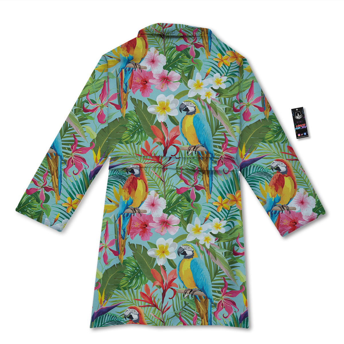 Parrot Tropical Print Pattern Bathrobe-grizzshop