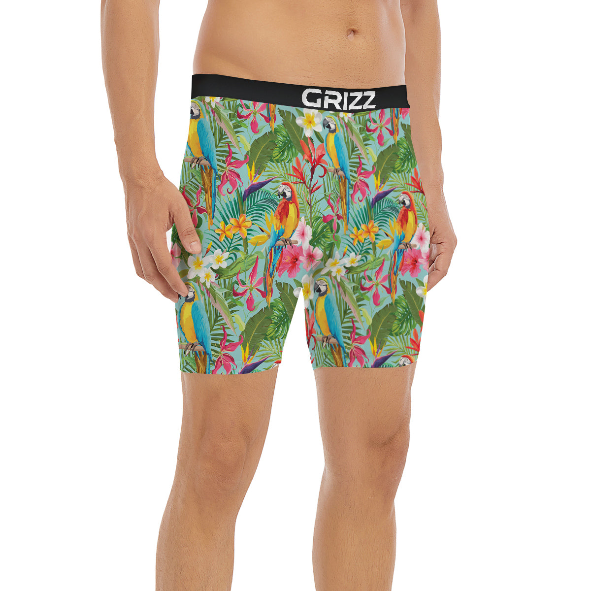Parrot Tropical Print Pattern Boxer Briefs-grizzshop