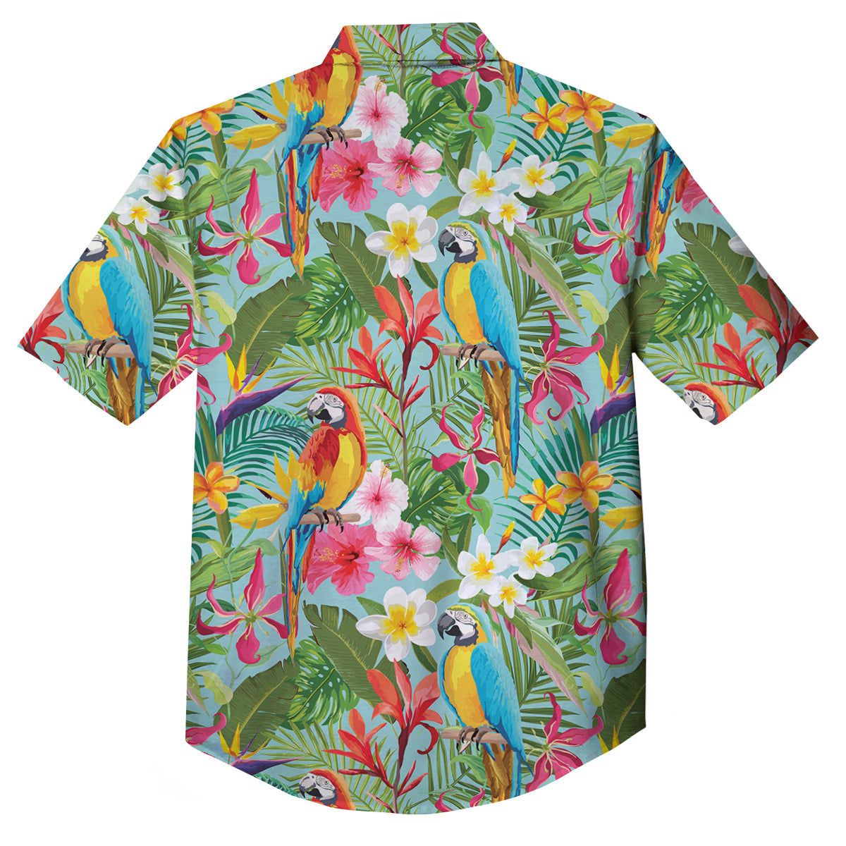 Parrot Tropical Print Pattern Button Up Shirt-grizzshop
