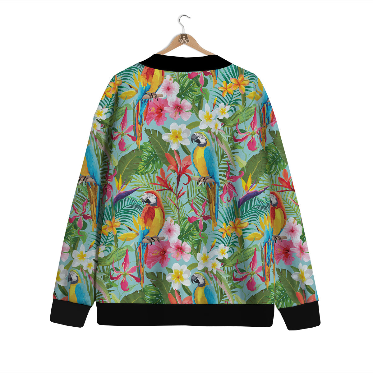 Parrot Tropical Print Pattern Cardigan-grizzshop