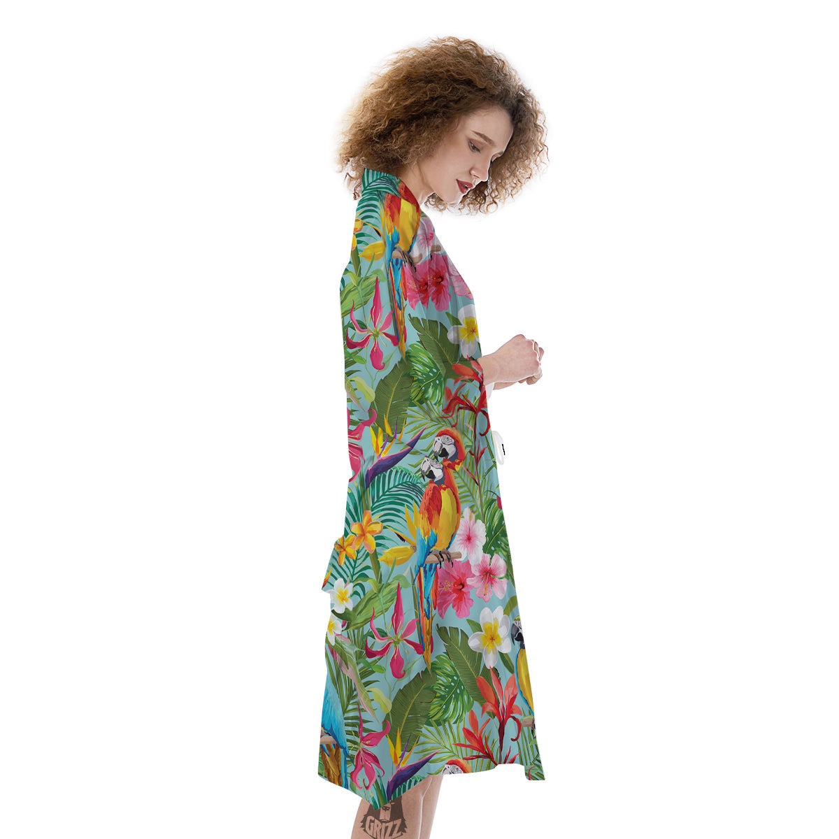 Parrot Tropical Print Pattern Kimono-grizzshop