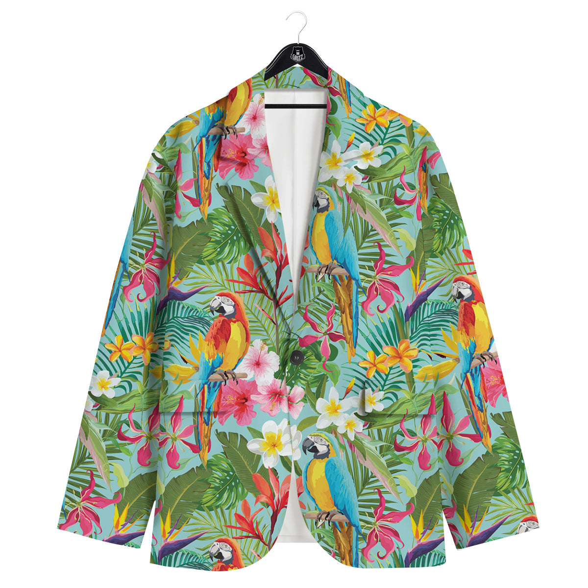 Parrot Tropical Print Pattern Men's Sport Coat-grizzshop