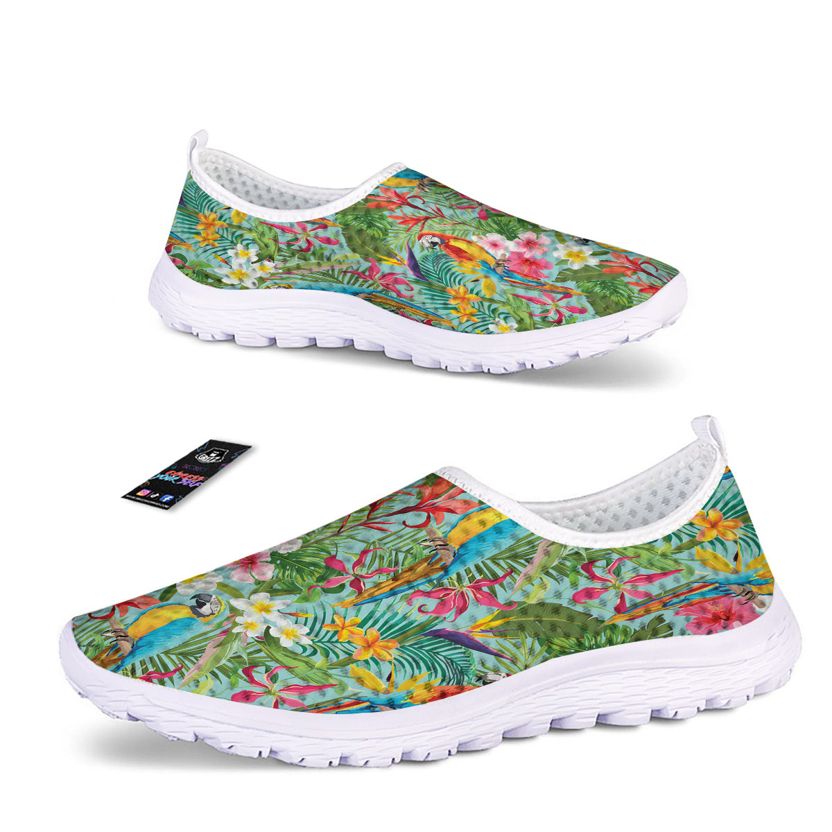 Parrot Tropical Print Pattern Nurse Shoes-grizzshop
