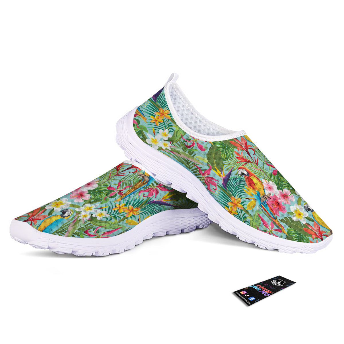 Parrot Tropical Print Pattern Nurse Shoes-grizzshop