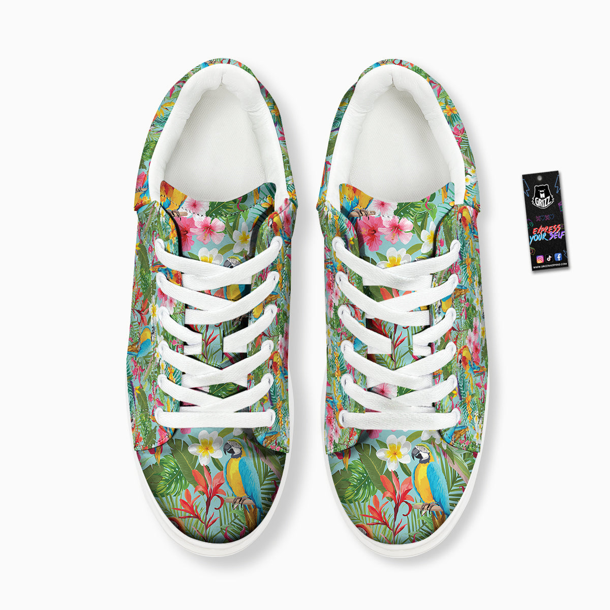 Parrot Tropical Print Pattern Platform Shoes-grizzshop