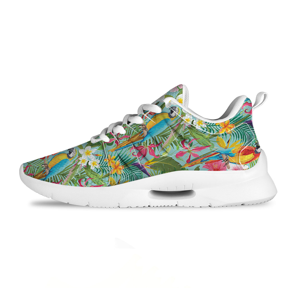 Parrot Tropical Print Pattern Tennis Shoes-grizzshop