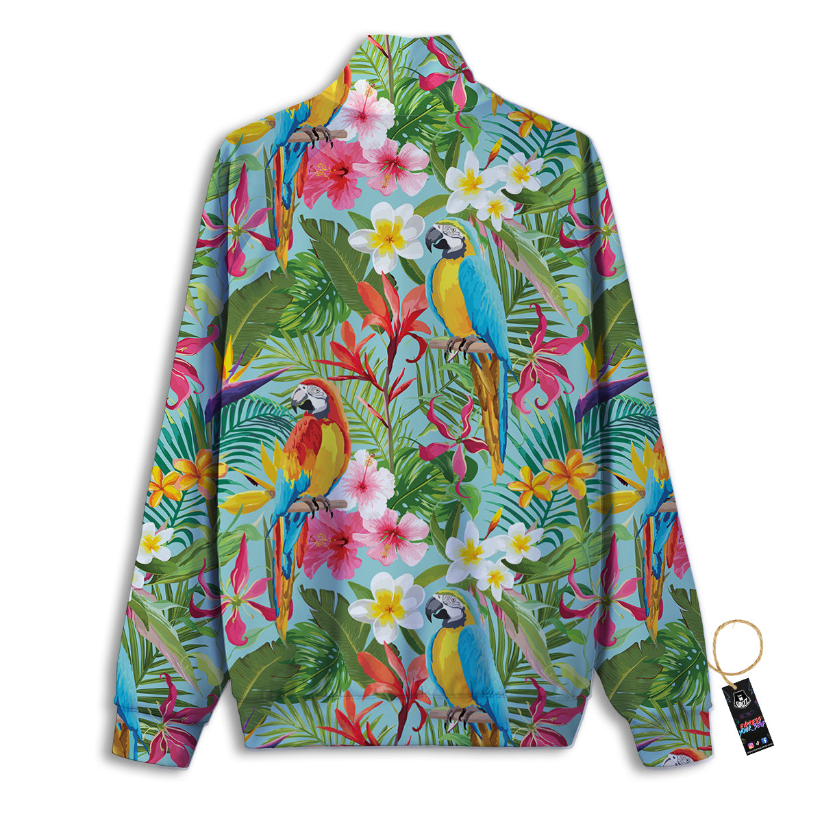 Parrot Tropical Print Pattern Track Jacket-grizzshop